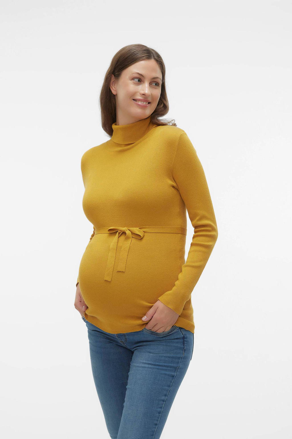 MAMALICIOUS zwangerschapslongsleeve MLJACINA warmgeel
