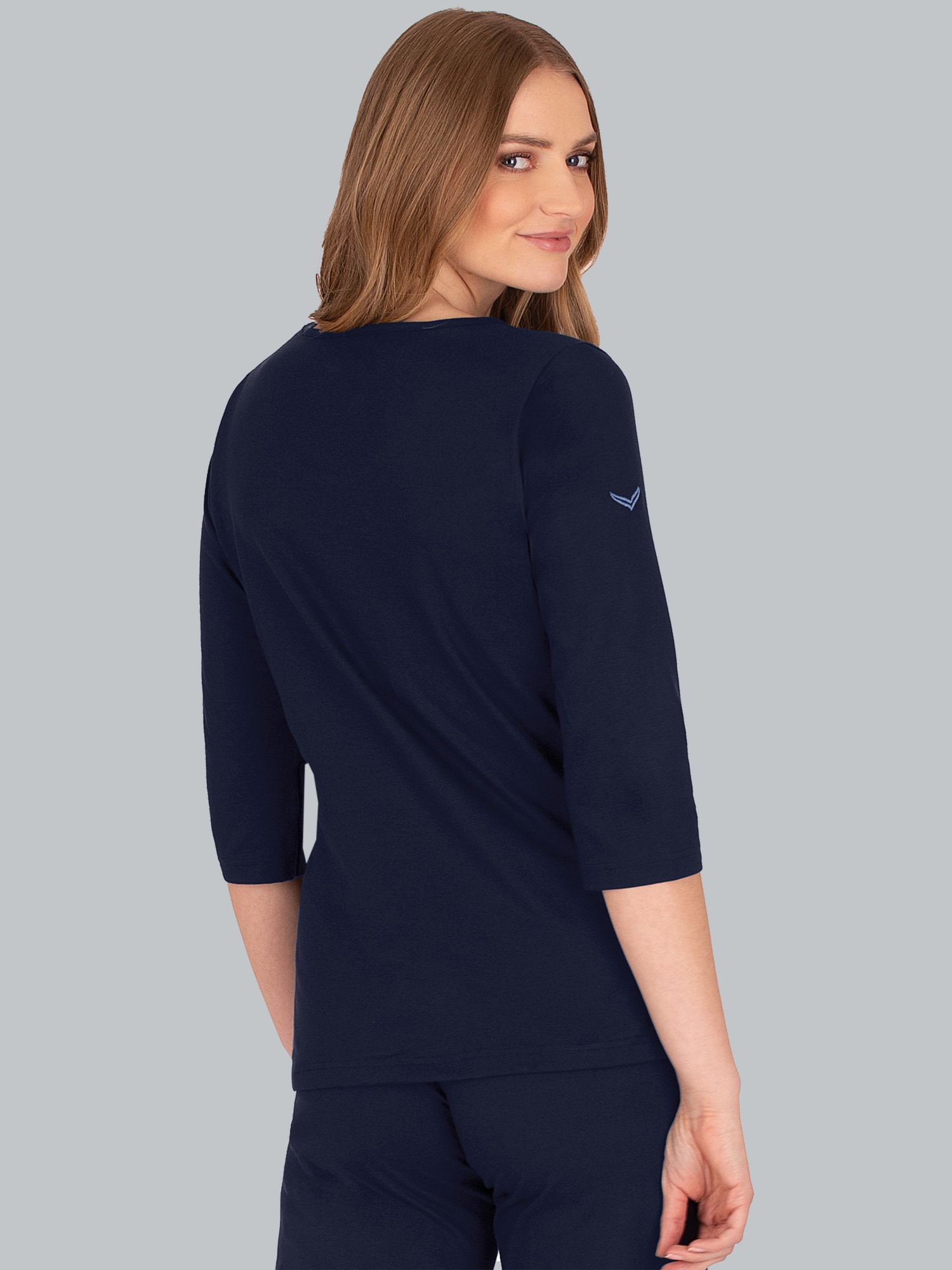 3/4 Arm Shirt aus Biobaumwolle Navy-C2C