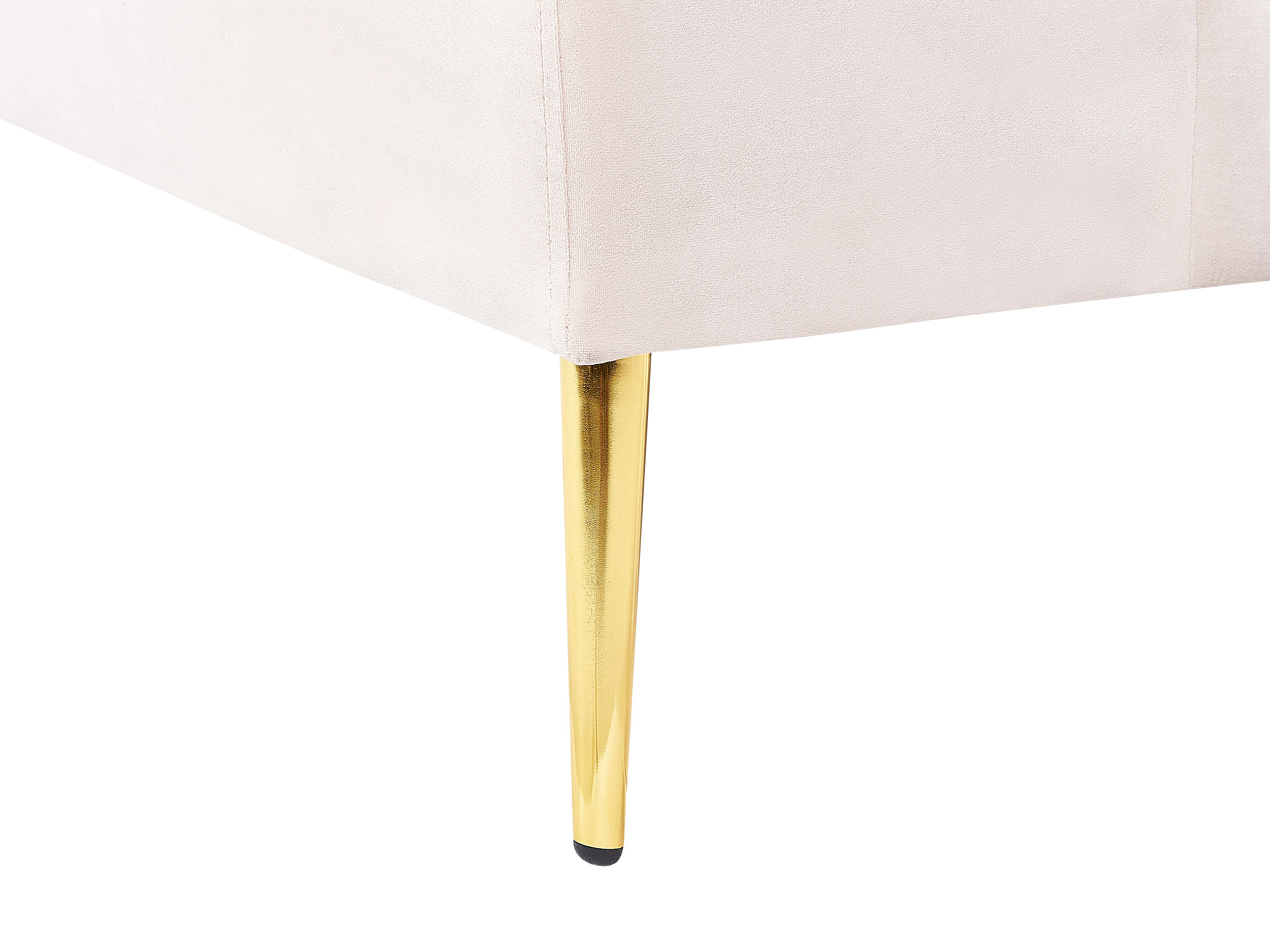 Halfronde bank 4-zits MOSS Fluweel Lichtbeige
