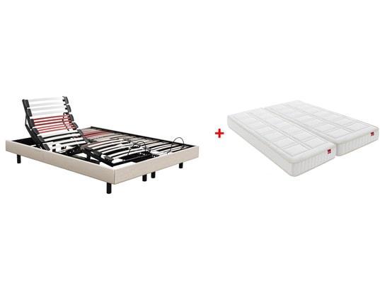 EPEDA - Sommier Electrique 2 x 90 x 200 Horizon 1620D lin + 2x balade équilibré