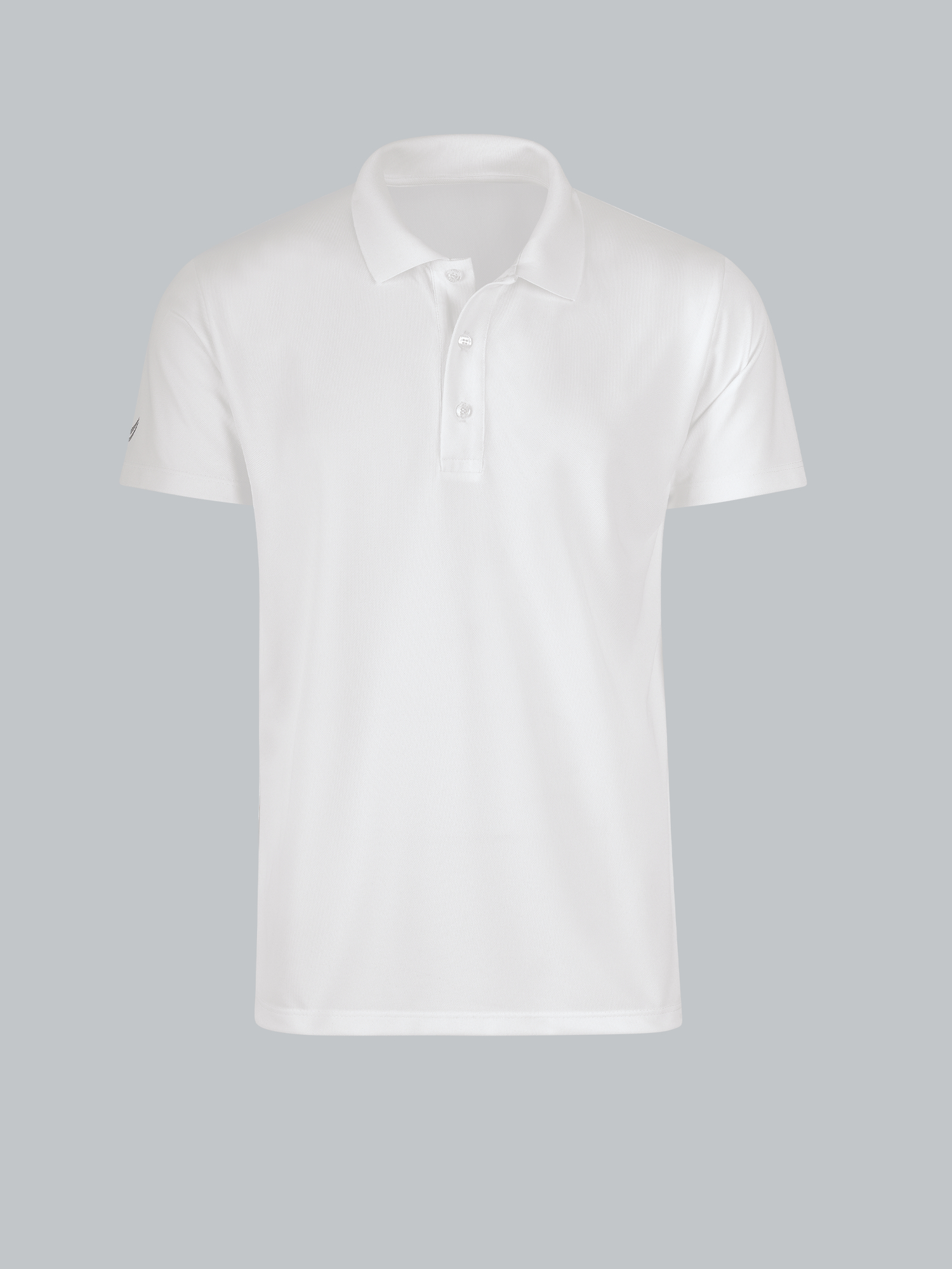 Poloshirt aus Polyester mit Knopfleiste Weiss