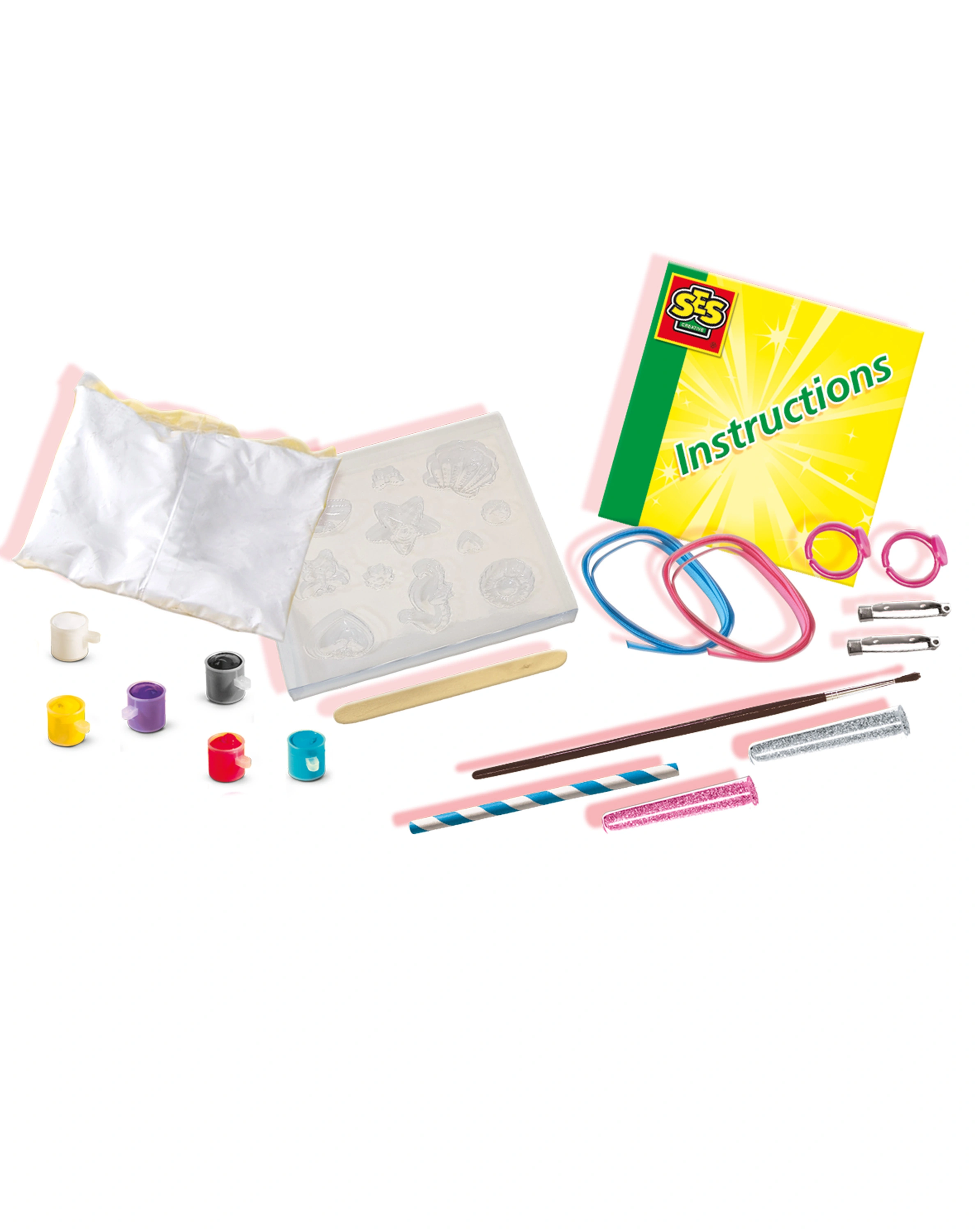 Gips-Bastelset GIESSEN UND ANMALEN  SCHMUCK in bunt
