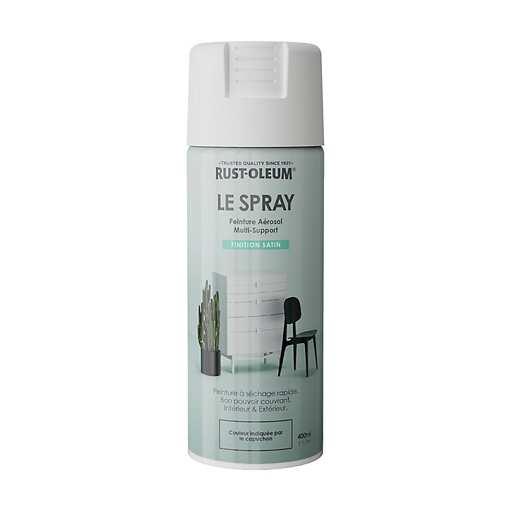 Peinture aérosol multisupport Rust-Oleum Le Spray blanc satin 400ml