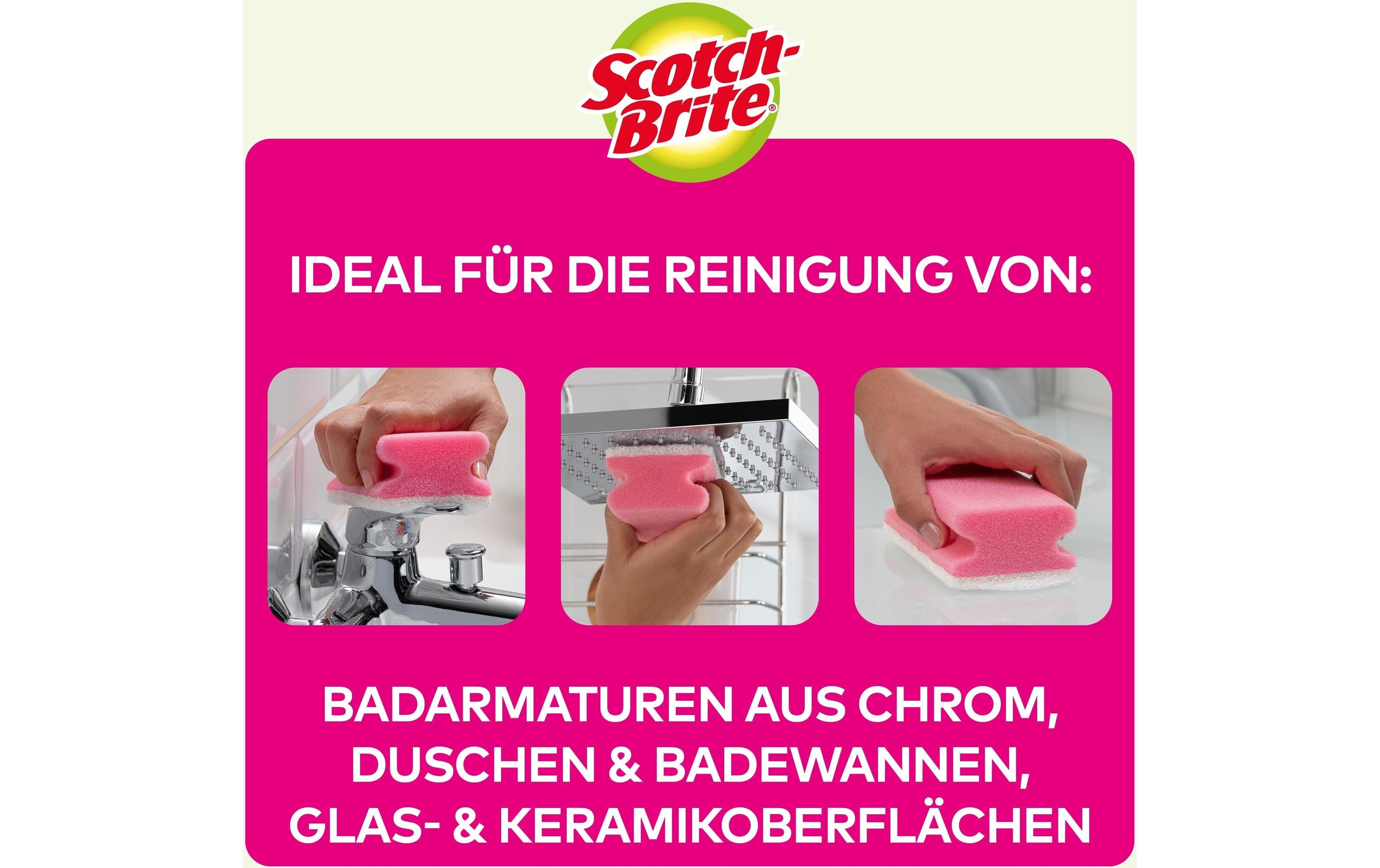 Schwamm 3M Scotch-Brite Bad 16 Stück PinkReinigungsschwamm