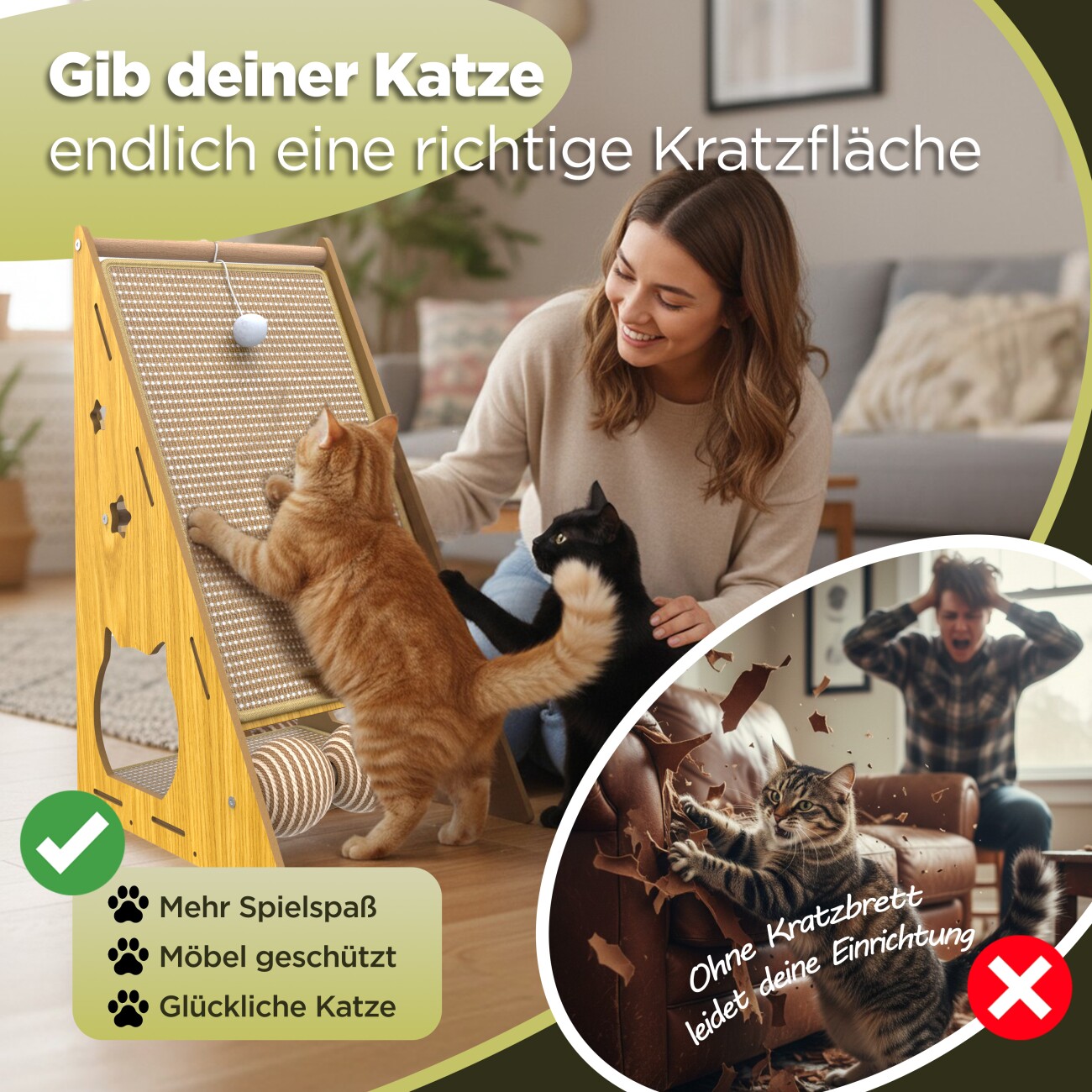 Petsation Modernes Katzen-Kratzbrett
