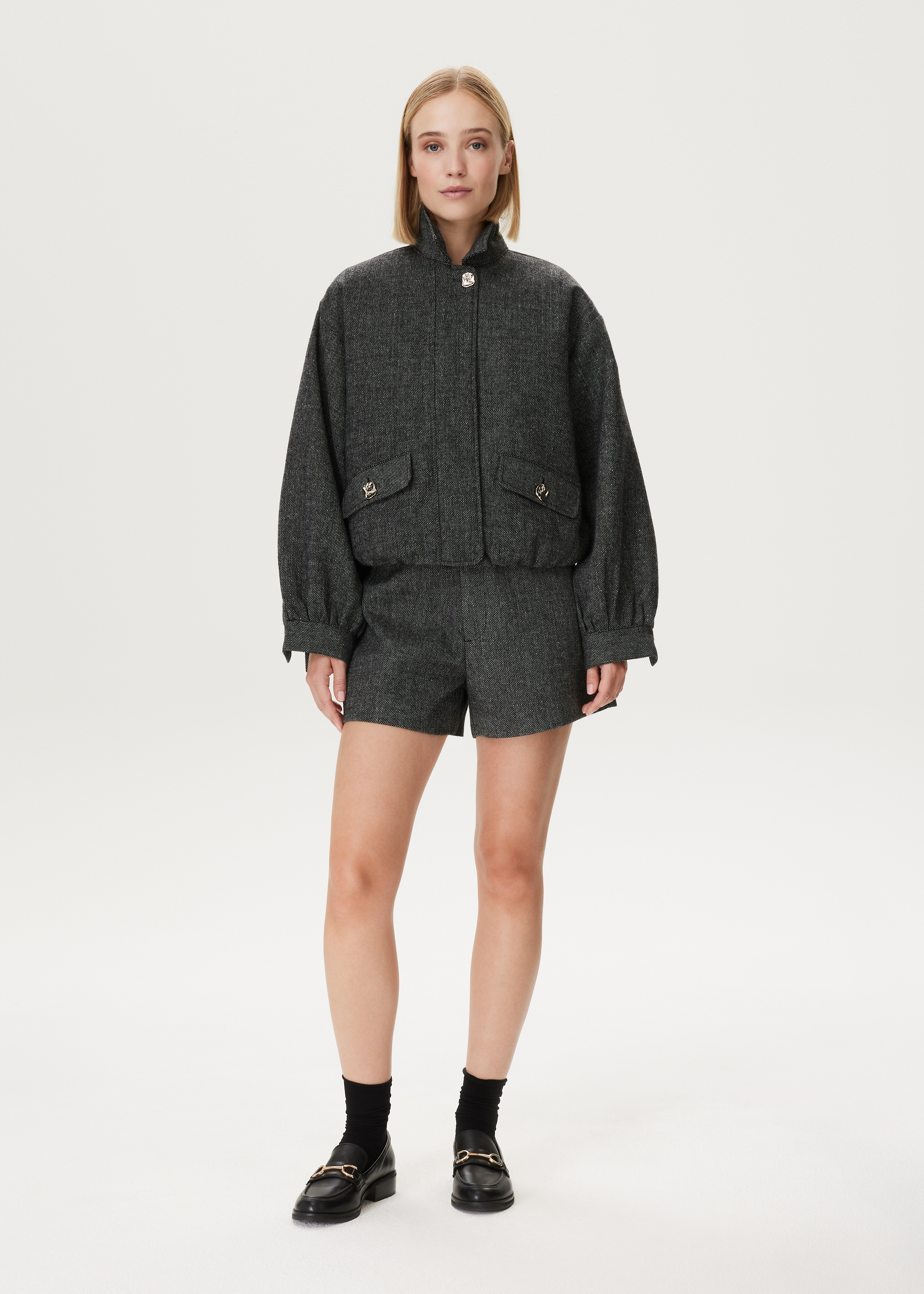 Shorts tweed structuur