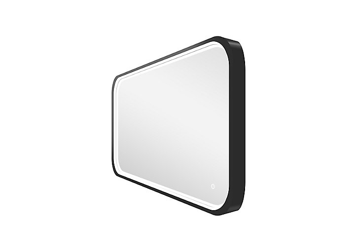 Miroir de salle de bains lumineux LED noir 120 x 60 cm, MPGlass Lyon Chic