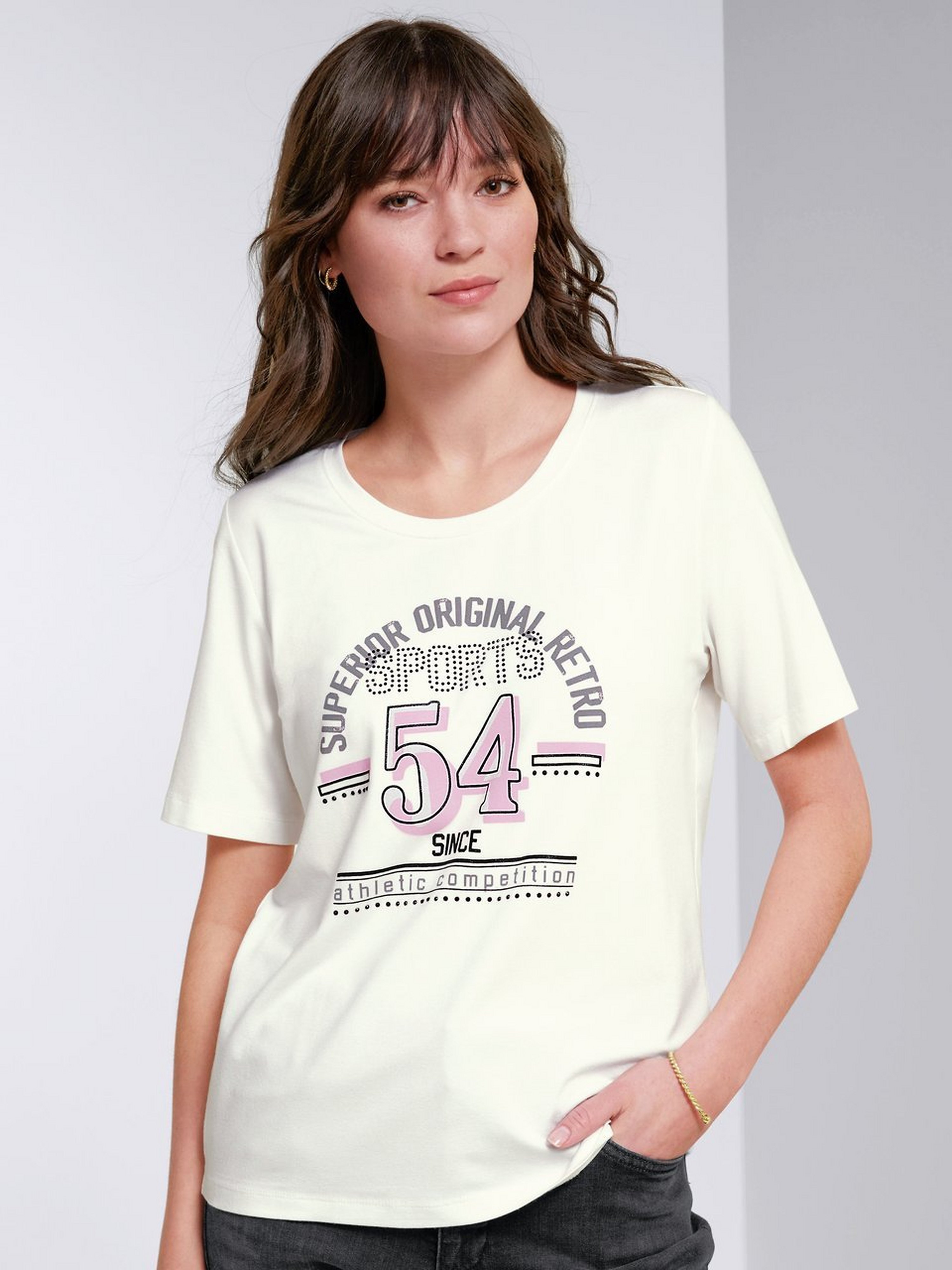Rundhals-Shirt mit 1/2-Arm