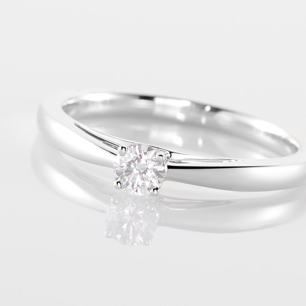 Bague Solitaire Iris Or Blanc Diamant