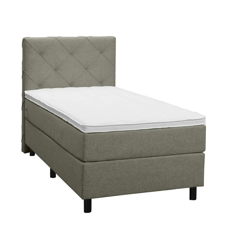 Boxspring Liv geruit - groen - 90x200 cm - ronde poot