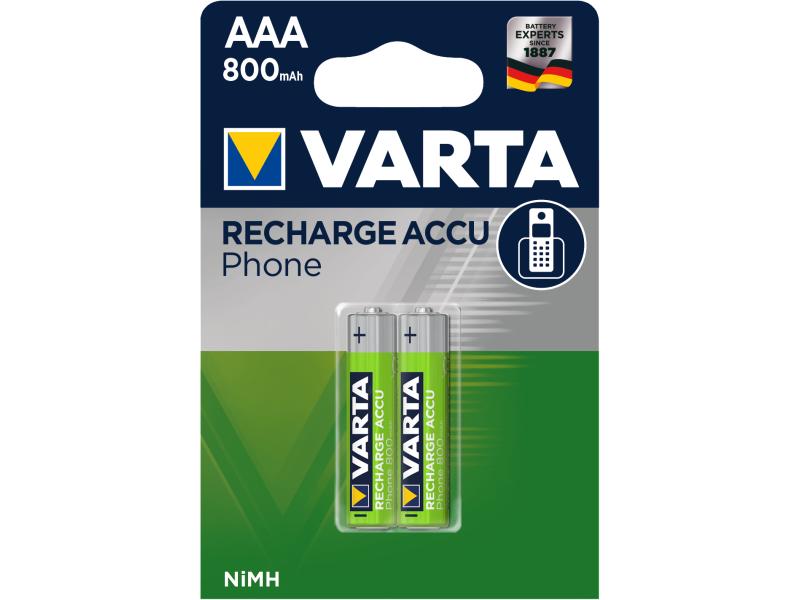 Varta Akku Phone NiMH AAA 800 mAh, 2 Stück Typ Micro (AAA)