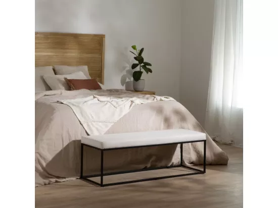 Banc tapissé Beige 120x42