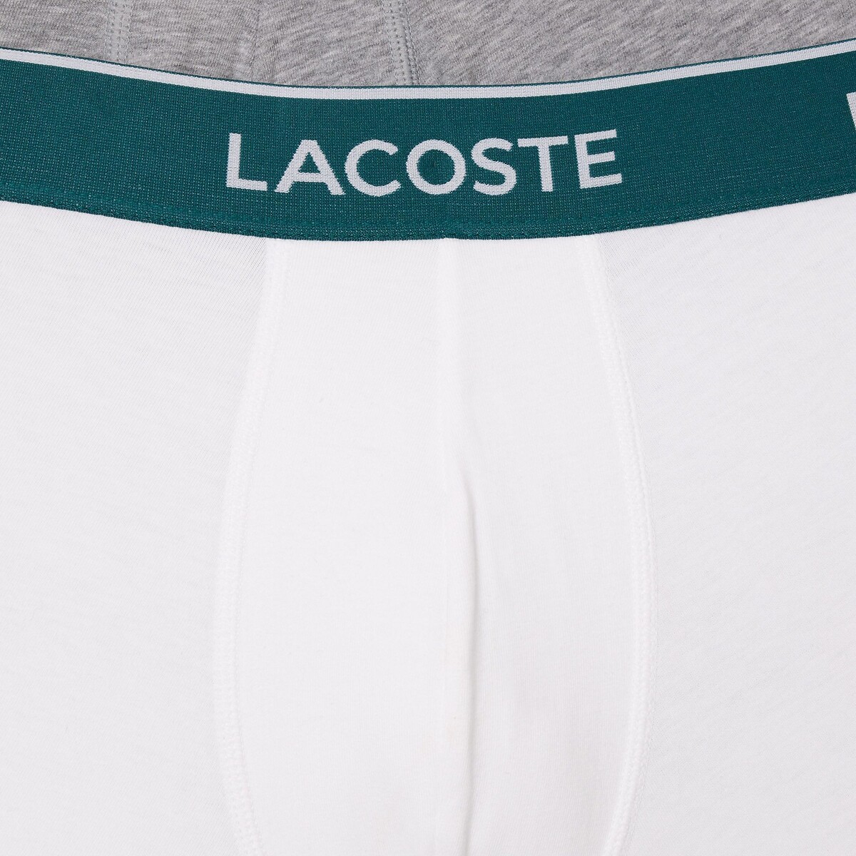 LACOSTE<br>Conjunto de 3 cuecas boxer lisas, algodão elástico