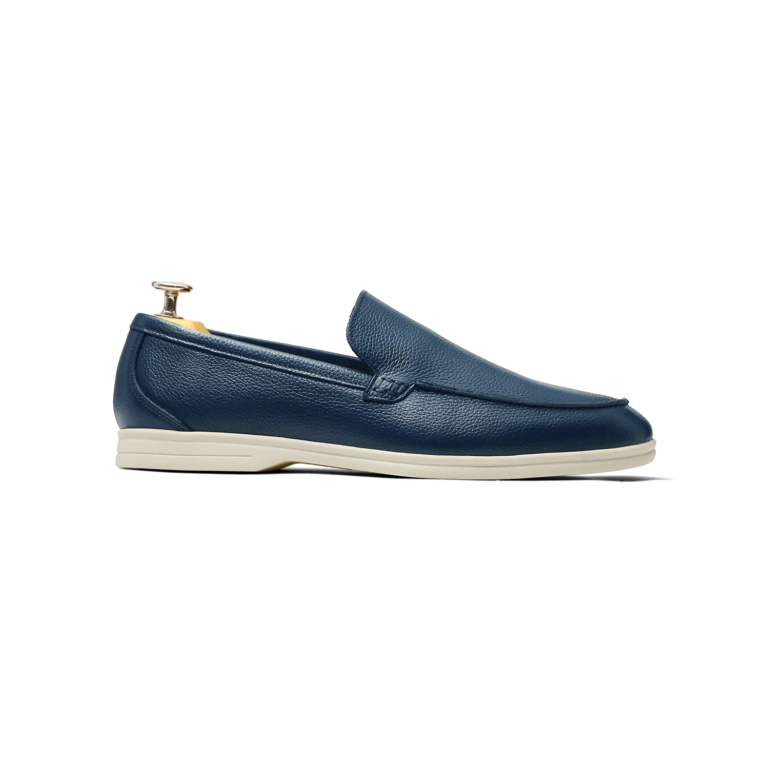 Momy-Mocassin en cuir grainé marine