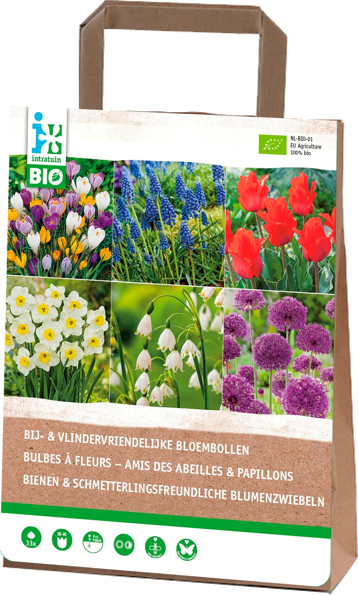 Intratuin biologische bij- en vlinder vriendelijke Bloembollen gemengd 33 stuks
