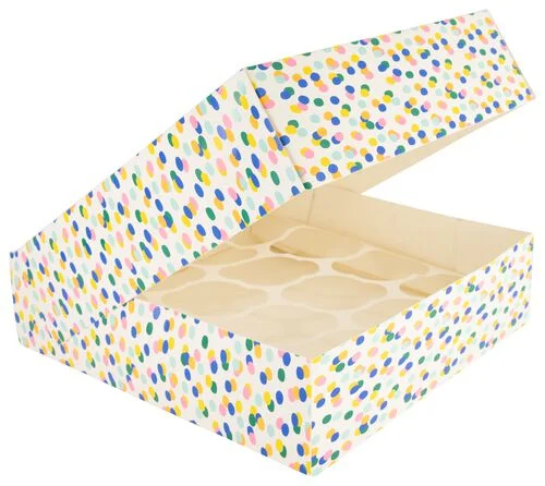 boîte à gâteau 28x28x7.5 confetti
