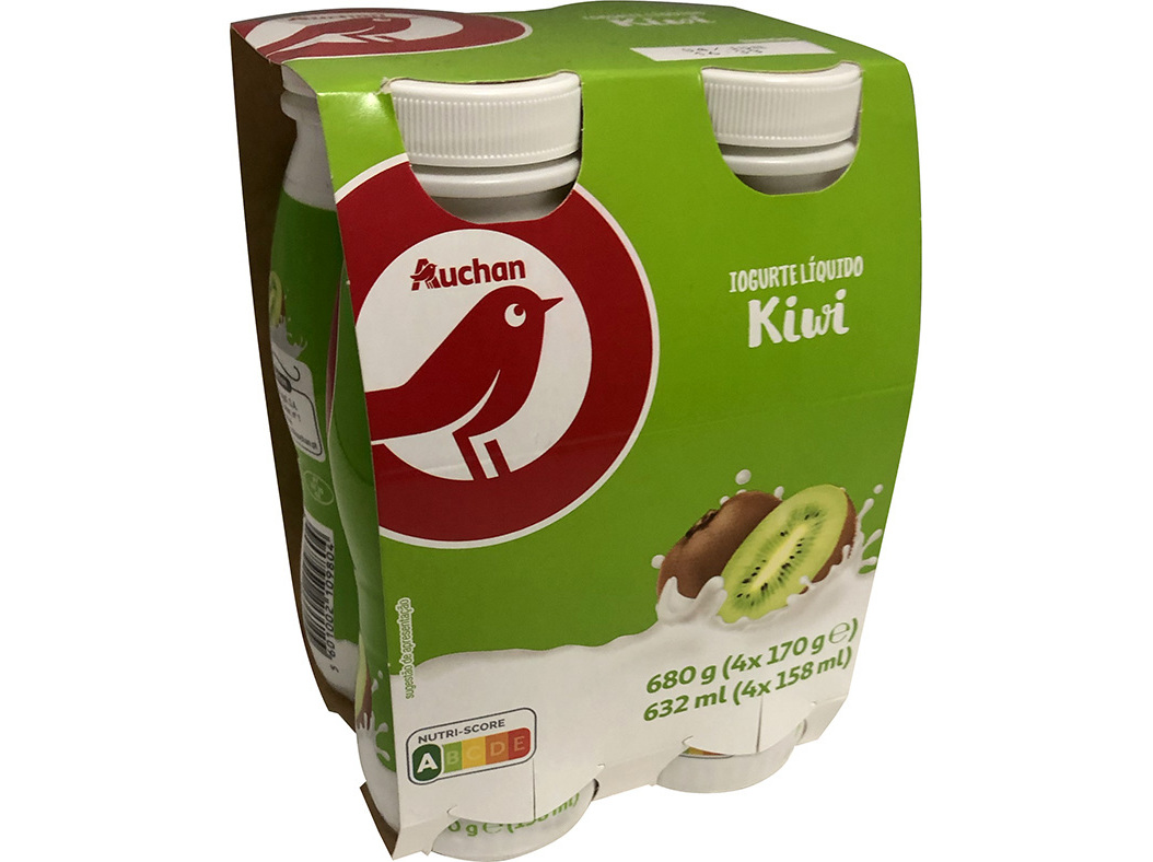 IOGURTE AUCHAN LÍQUIDO KIWI 4X170G
