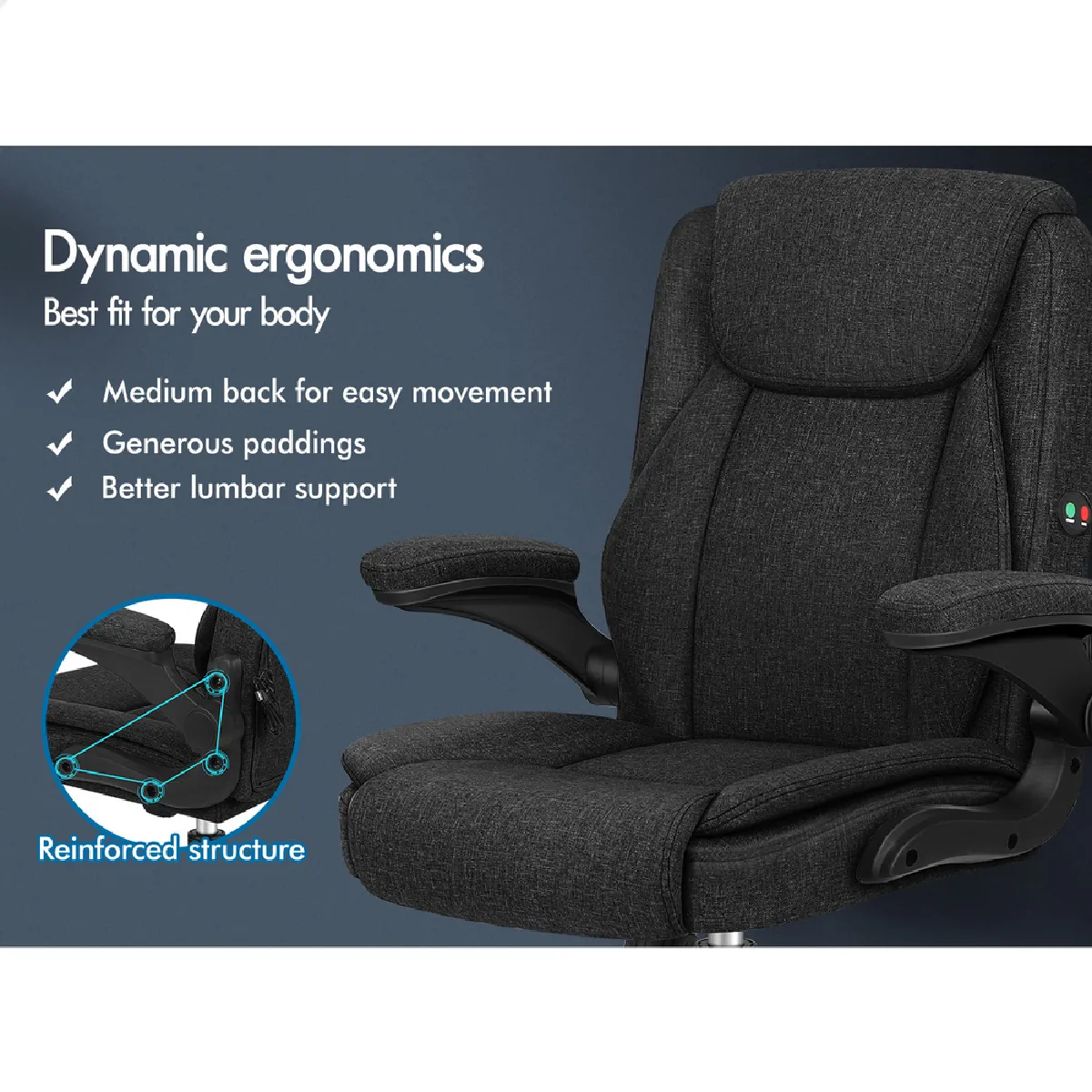 Alfordson Chaise de Bureau de Massage Noir