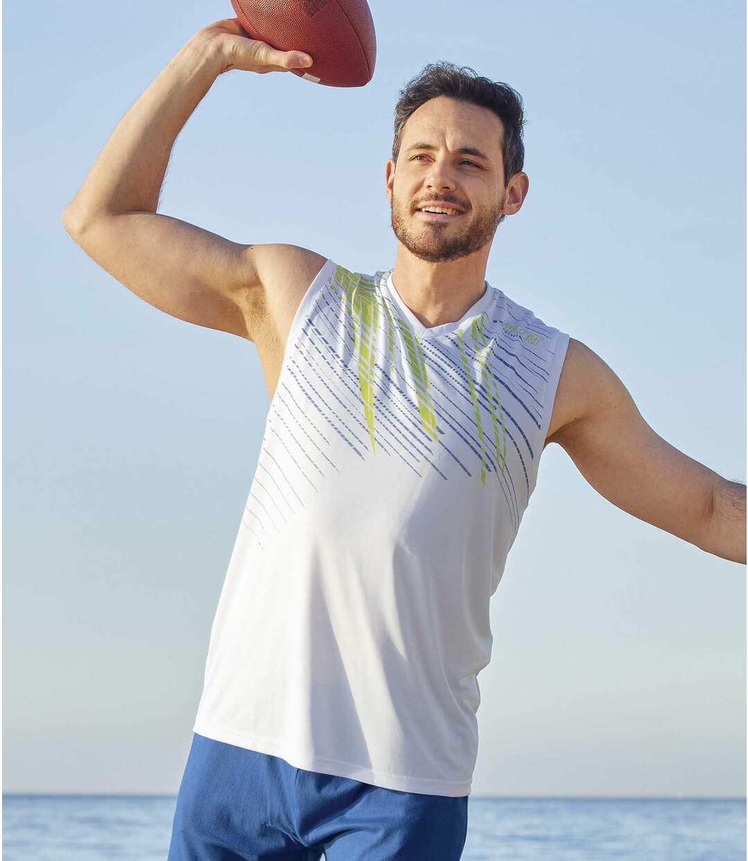 Lot de 2 Tee-Shirts Sans Manches Col V Sport