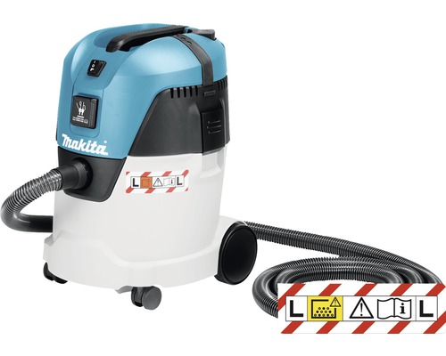 Makita VC2512L nat- en droogzuiger, L-klasse, inclusief 3,5 m zuigslang.