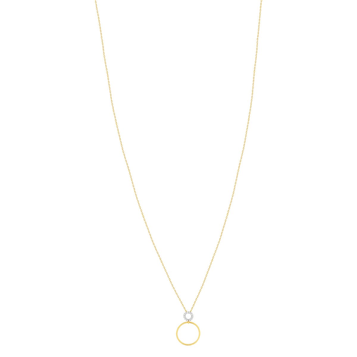Collier or 375 2 tons diamants, 45 cm