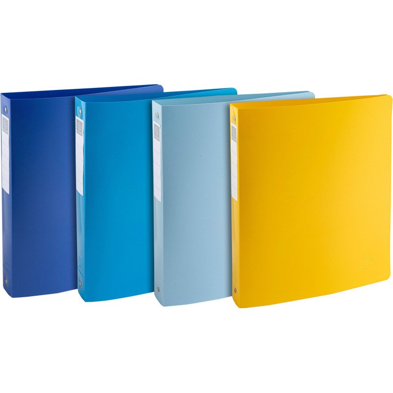 Classeur 4 anneaux plastifié Bee Blue Exacompta - Dos 4 cm couleurs assorties