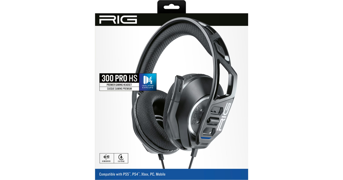 NaconRIG 300 PRO HS over-ear gaming headset  (Zwart, PlayStation 4, PlayStation 5, Xbox, Nintendo Switch, Pc)
