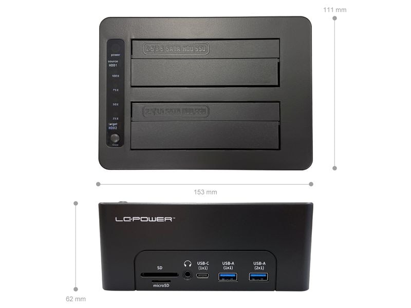 LC-Power Dockingsstation LC-DOCK-C-MULTI-HUB Docking Station für 2.5