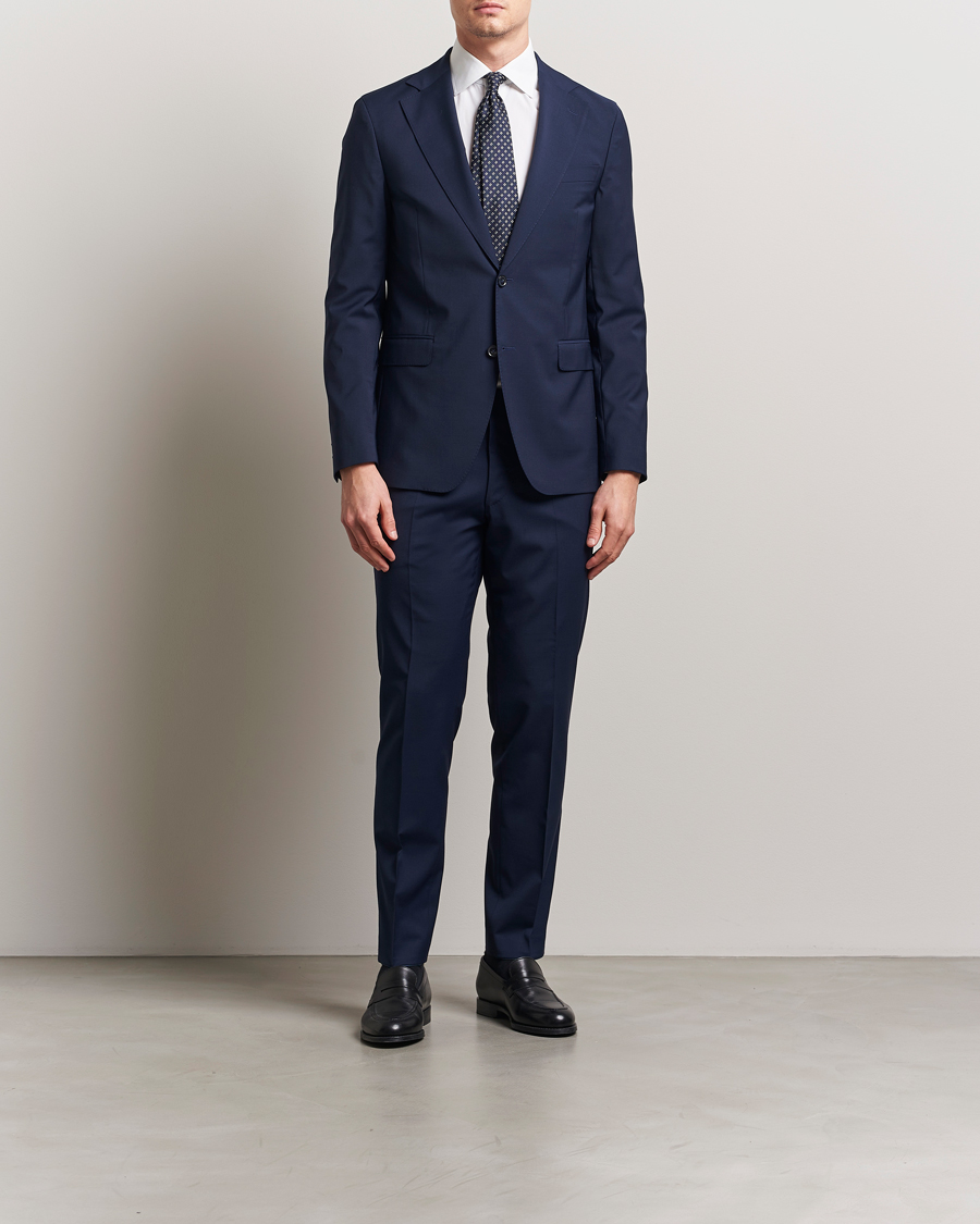 Oscar Jacobson Ego Wool Blend Blazer Navy