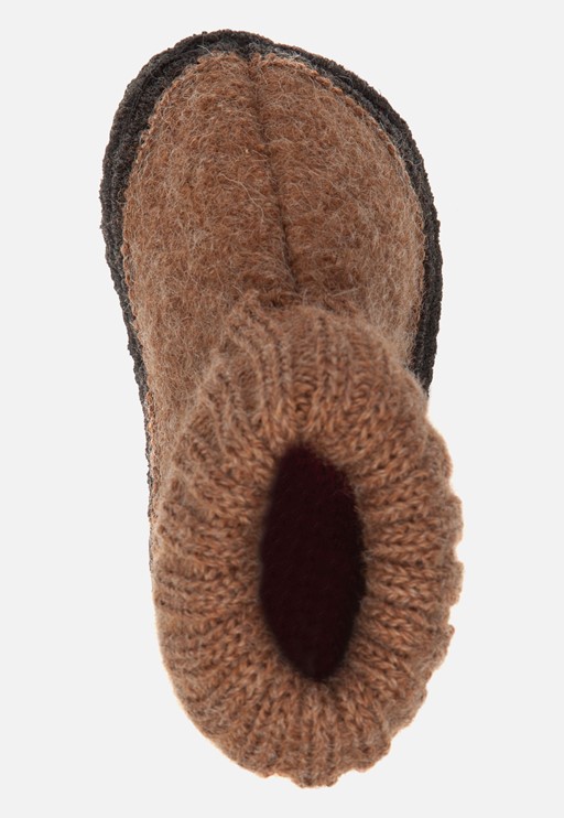 Bergstein Cozy slofjes bruin Schapenwol