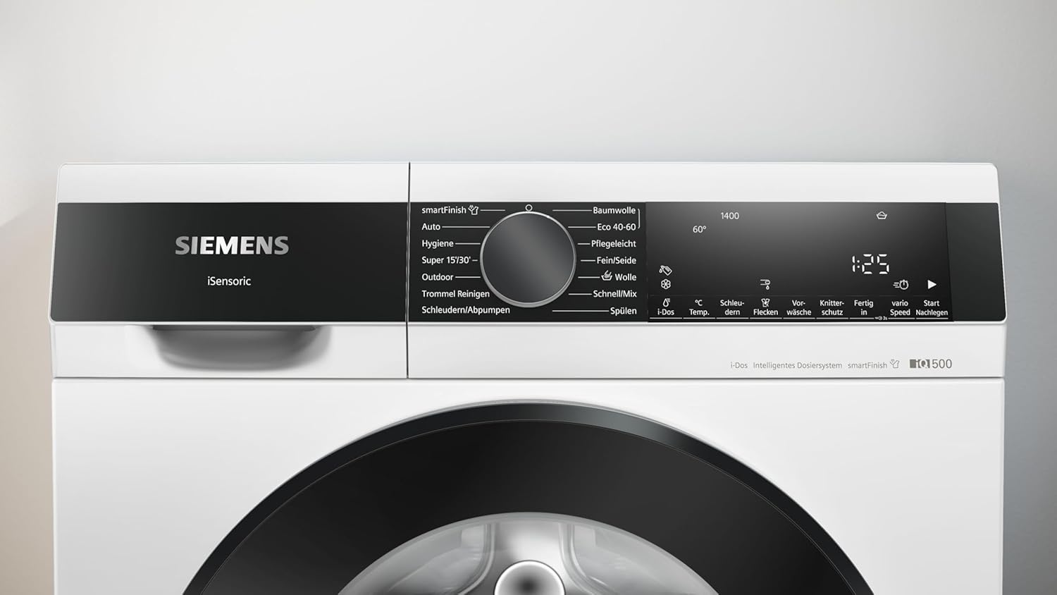 Siemens WG44G2F22 iQ500 Waschmaschine 9kg, 1400 UpM, i-Dos Automatische Waschmitteldosierung, Antiflecken-System, smartFinish für weniger Bügeln, Schneller Waschen mit speedPack L, waterPerfect Plus