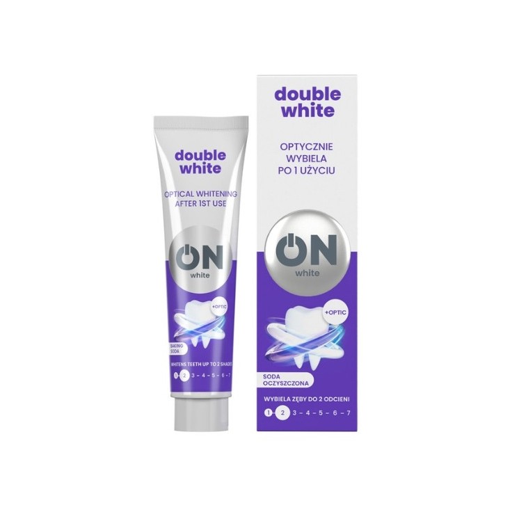 ON WHITE DOUBLE WHITE Zahnpasta zum Aufhellen, Backpulver, 75 ml