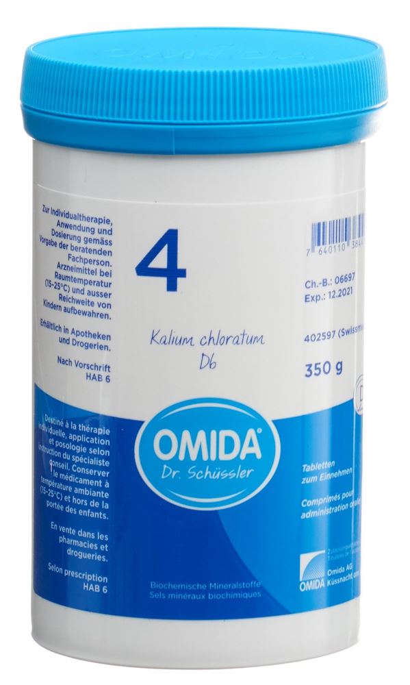 Omida Nr4 Kalium chloratum 6 D<br>350 g, Dose, Tablette