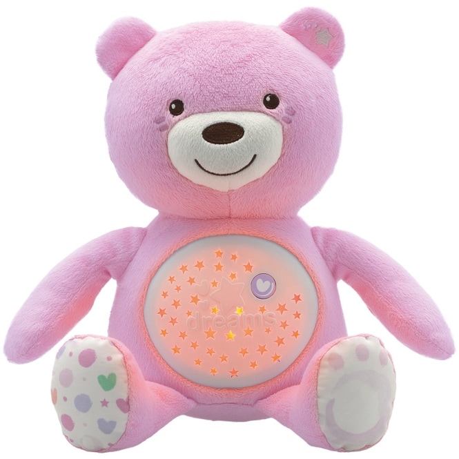 Chicco - Nachtlicht für Babys mit Musik - Bär - rosa
