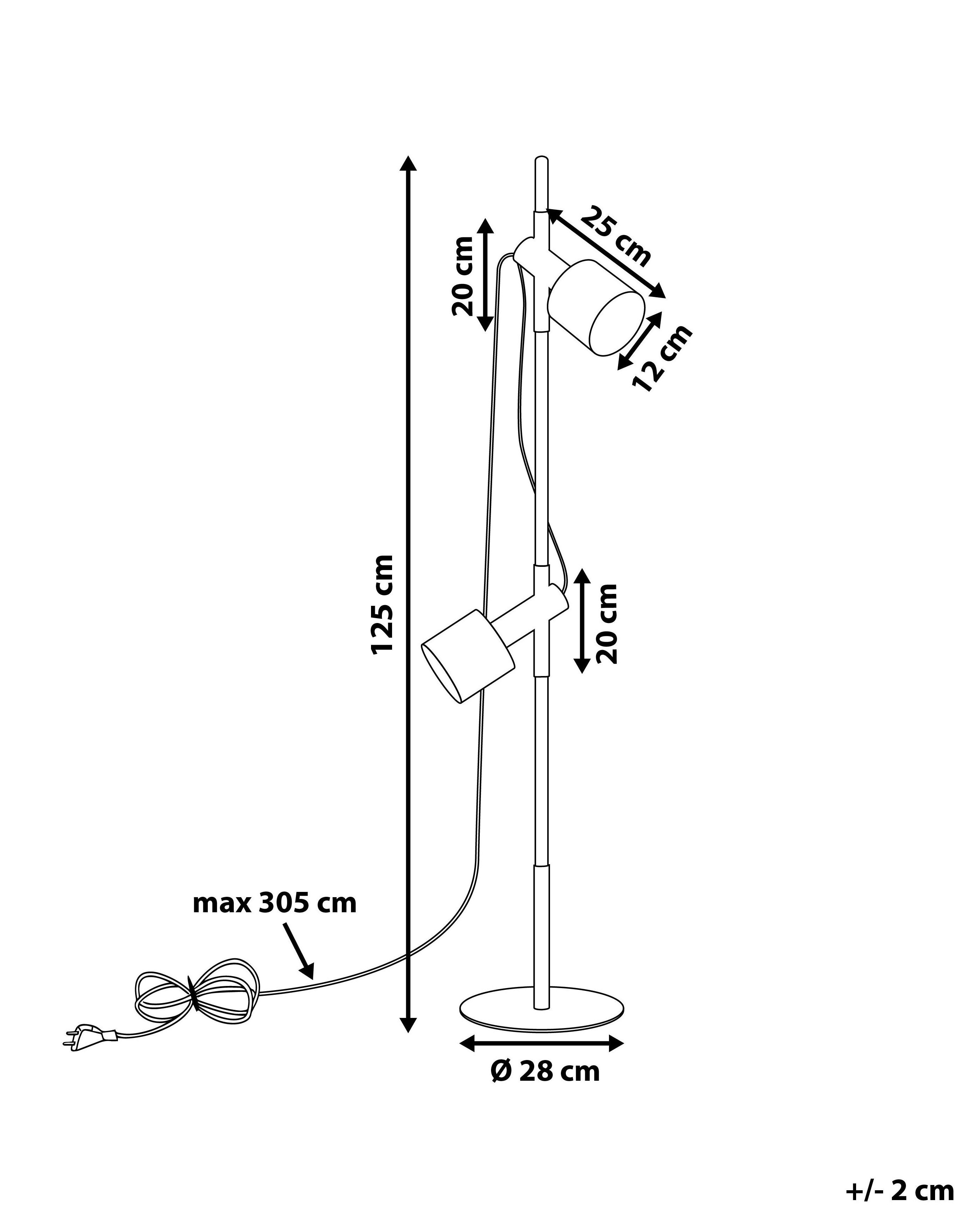 Staande lamp OWENS verstelbaar Essenhout Wit