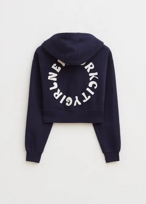 Sweatvest met backprint blauw (BLW.D)