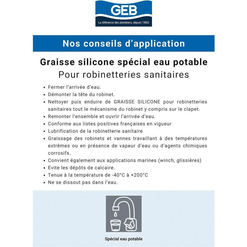 Graisse silicone robinet tube 125ml
