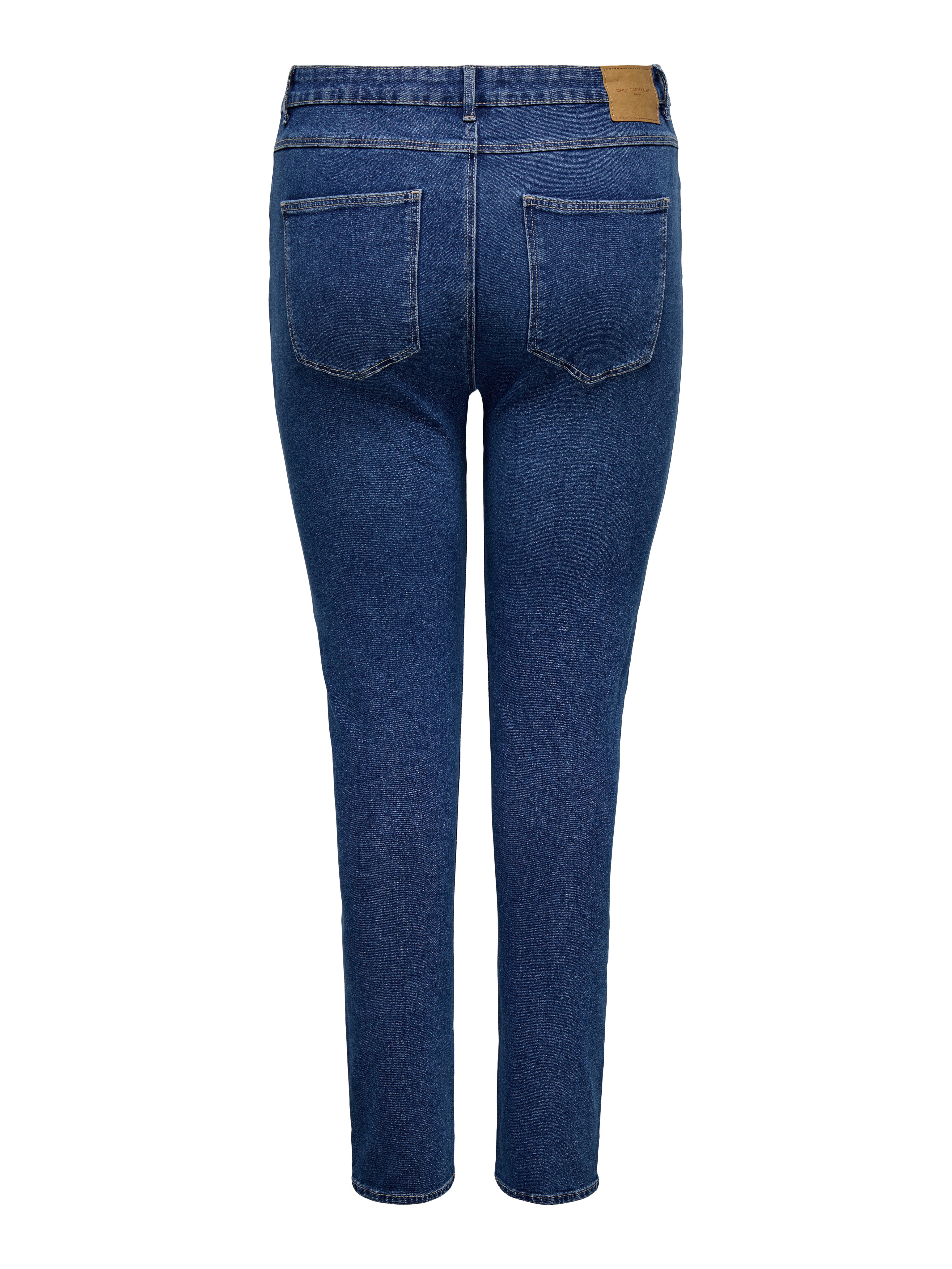CARLUNA Hohe Taille Skinny Fit Jeans Dark Medium Blue Denim