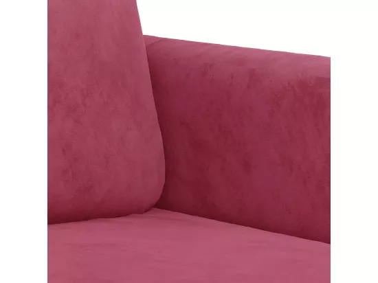 Ensemble de canapés 3 pcs rouge bordeaux velours