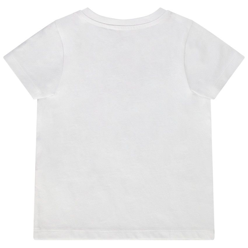 T-shirt manches courtes print dinosaure et détails en relief pour bébé garçon - Blanc