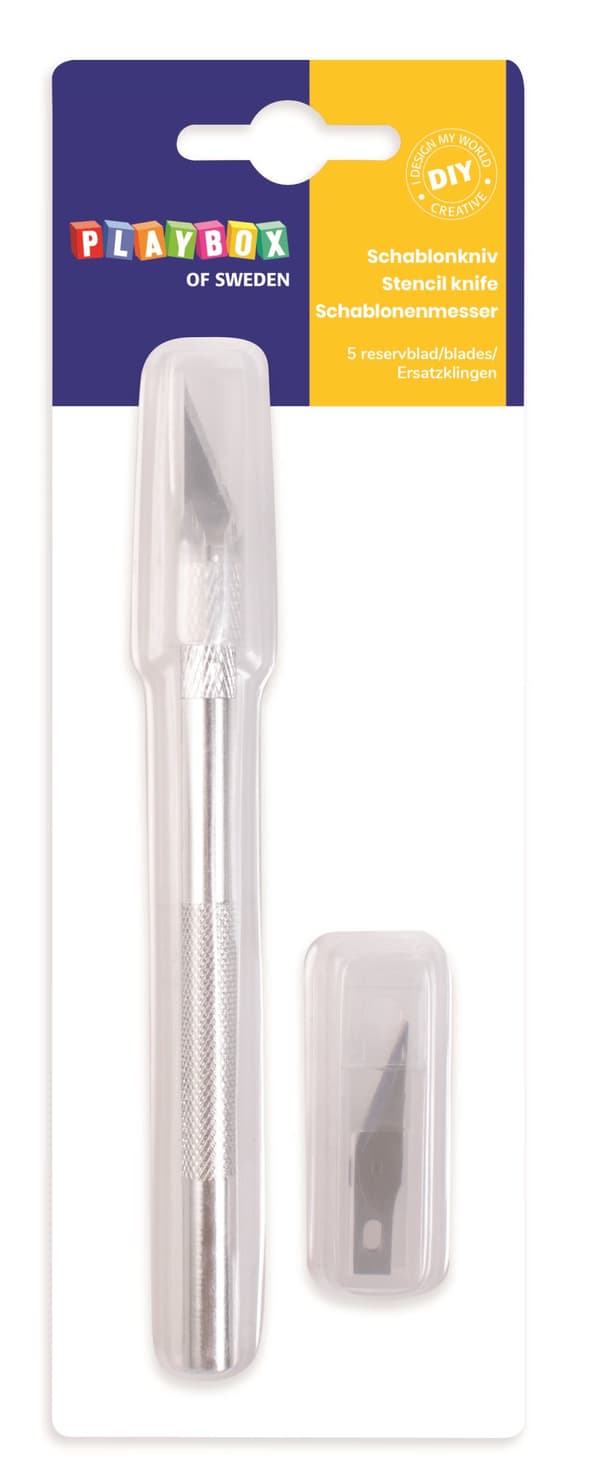 Sjablongkniv inkl. 5 stk. reserveblader Playbox