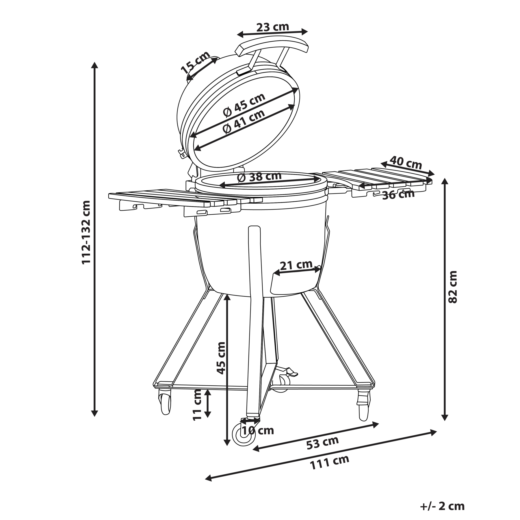 Beliani - KAMADO - Houtskoolgrill - Zwart - Keramiek
