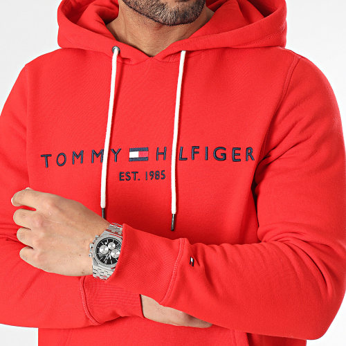 Sweat Capuche Tommy Logo 1599 Rouge