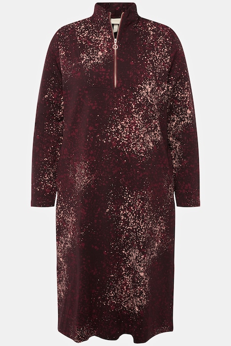 Sweatkleid, Punkte, Troyerkragen, Langarm, Biobaumwolle