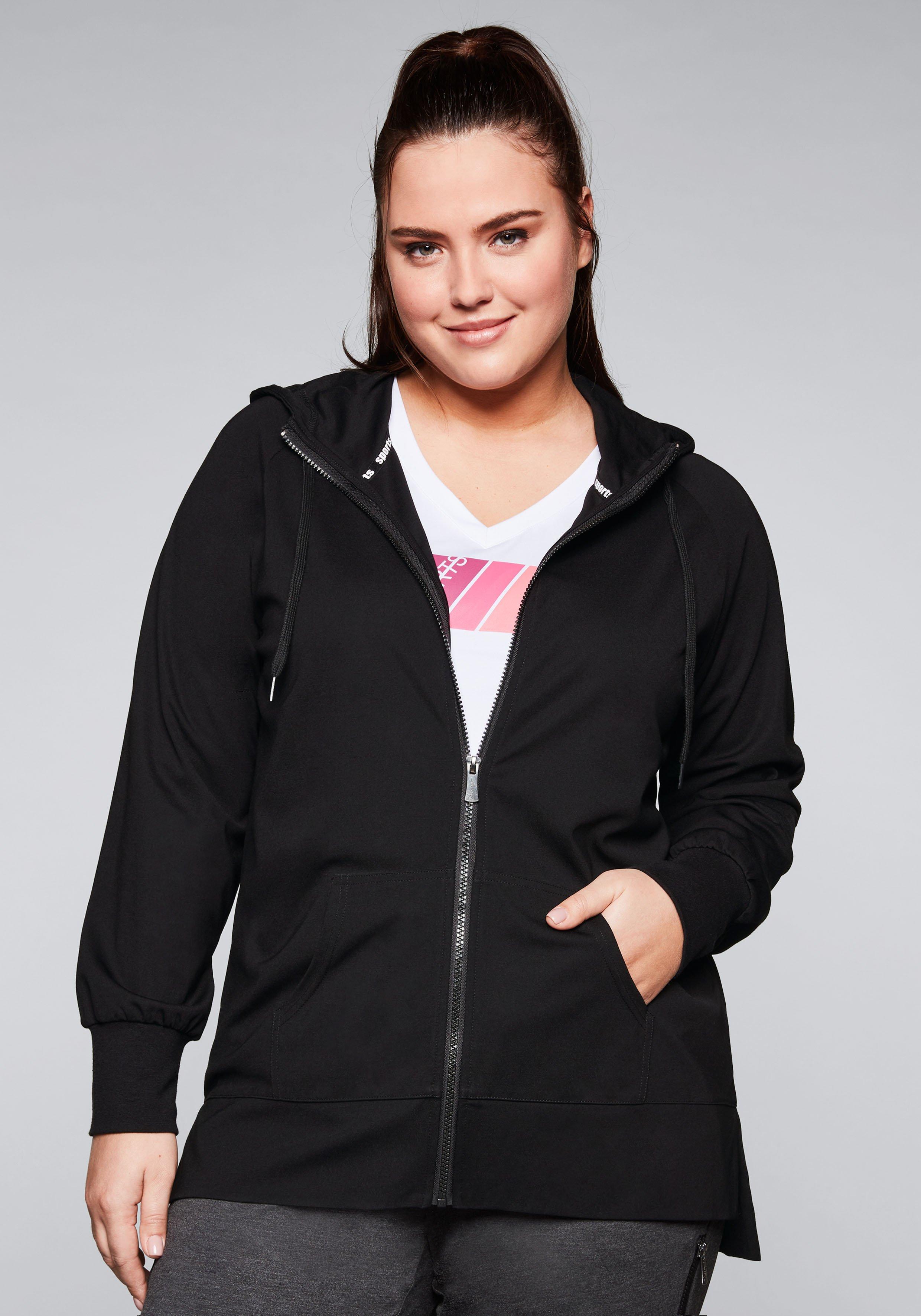 Trainingsjacke mit Kapuze, aus Sweat