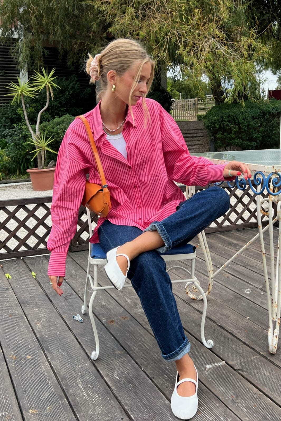 Jjxx Jxjamie Ls Relaxed Poplin Shirt 4235856 cerise stripe