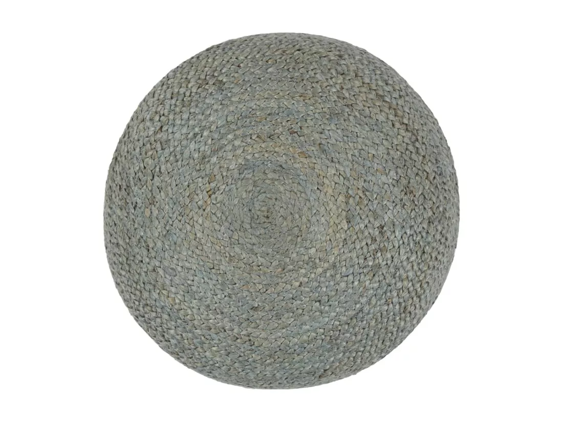 Pouf fait à la main Vert olive 45 x 30 cm Jute