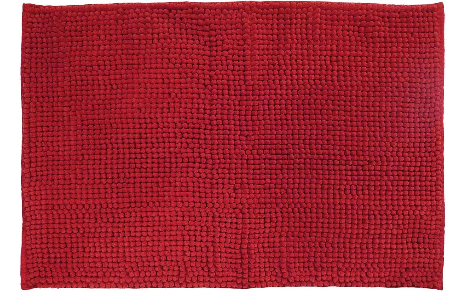 Badteppich Chenille 90 x 60 cm, RotBadvorleger aus Polyester