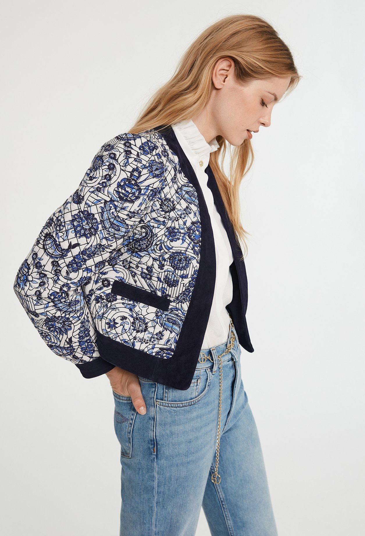 Blouson matelasse &agrave; motifs