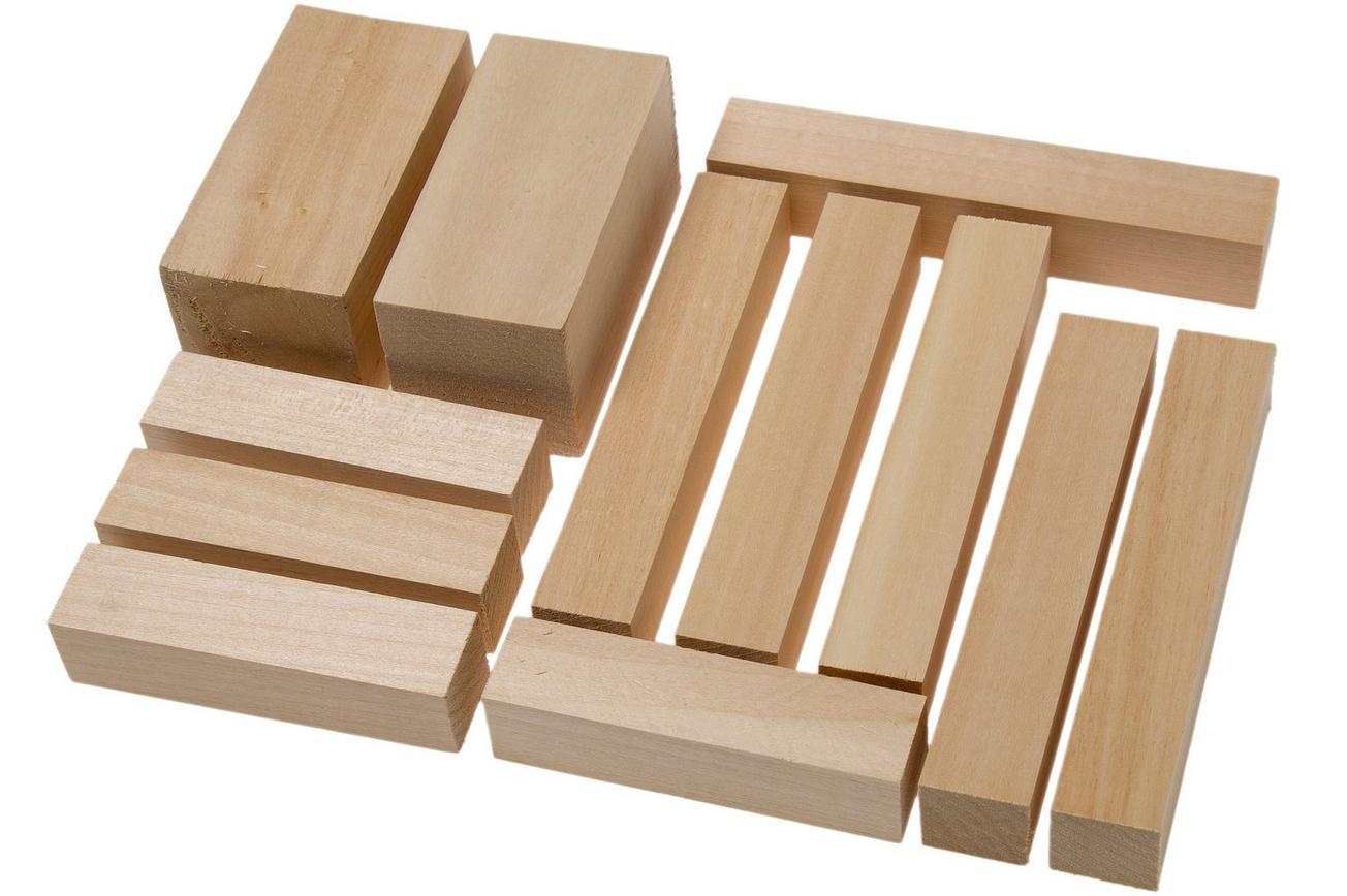 BeaverCraft Wood Carving Blocks BW12, 12pcs set houtblokjes voor houtsnijden